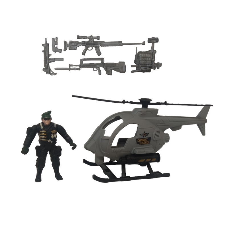 picture اسباب بازی جنگی مدل هلیکوپتر طرح خلبان کد GH180 مجموعه 7 عددی