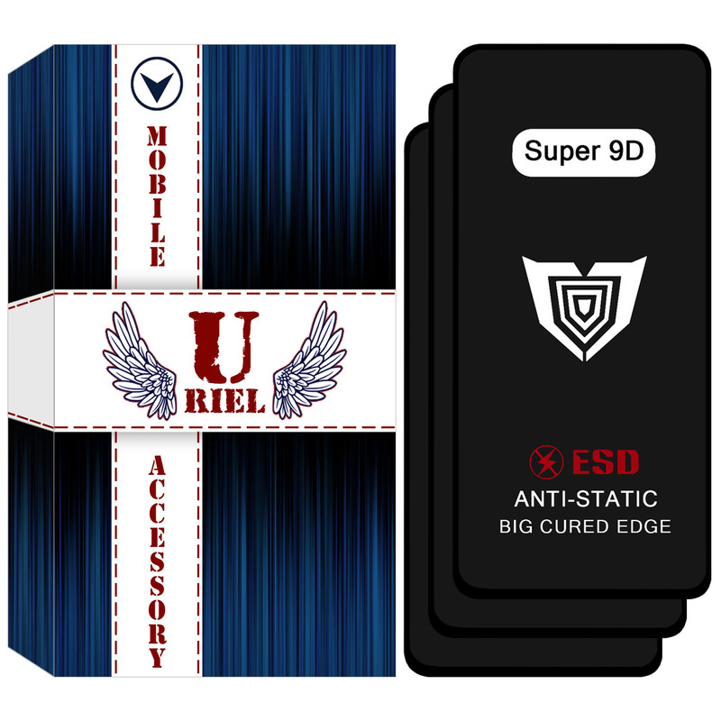 picture محافظ صفحه نمایش شیشه ای یوریل مدل Super 9D مناسب برای گوشی موبایل شیائومی Redmi Note 13 4G بسته سه عددی