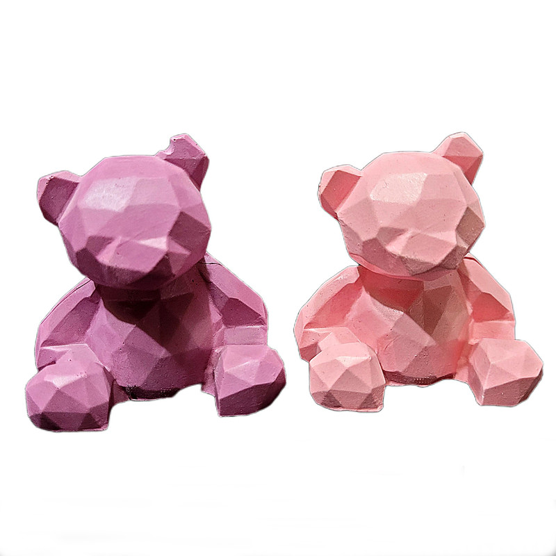 picture مجسمه سنگی مدل خرس تدی مجموعه 2 عددی