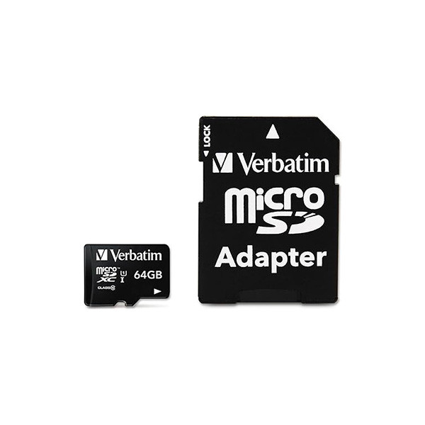picture کارت حافظه Micro SDXC ورباتیم مدل Premium کلاس 10 UHS-I سرعت 90MB/S ظرفیت 64 گیگابایت به همراه آداپتور