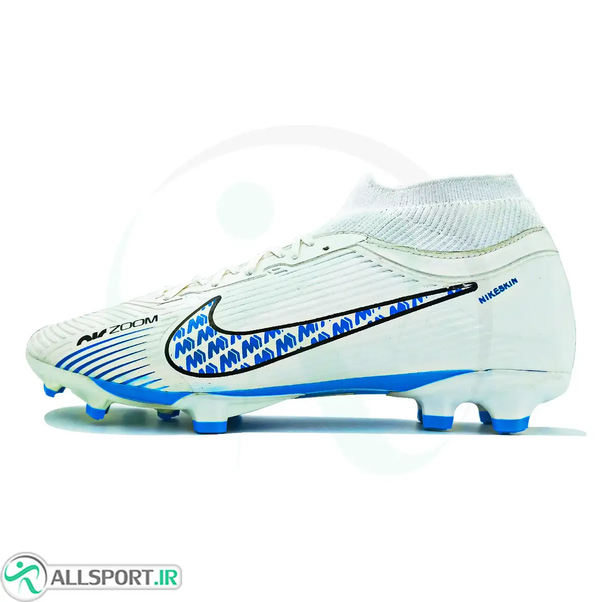 picture کفش فوتبال نایک ایر زوم مرکوریال  Nike Air Zoom Mercurial White Blue