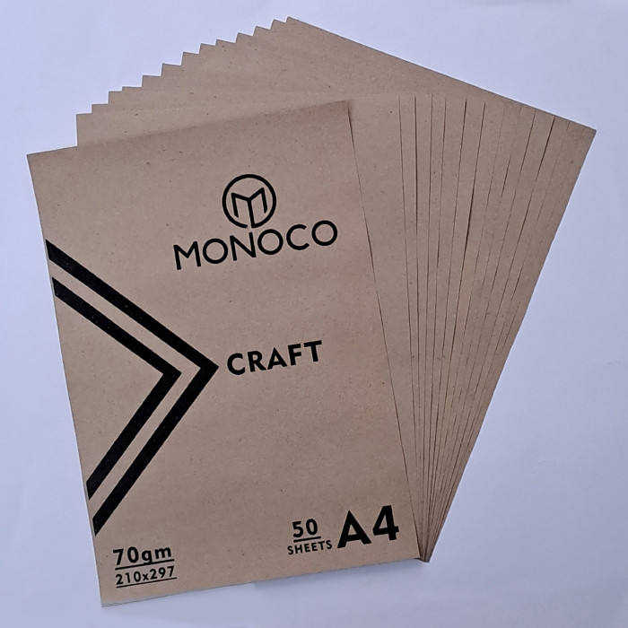 picture کاغذ طراحی مونوکو مدل کرافت کد A4-70 بسته 50 عددی