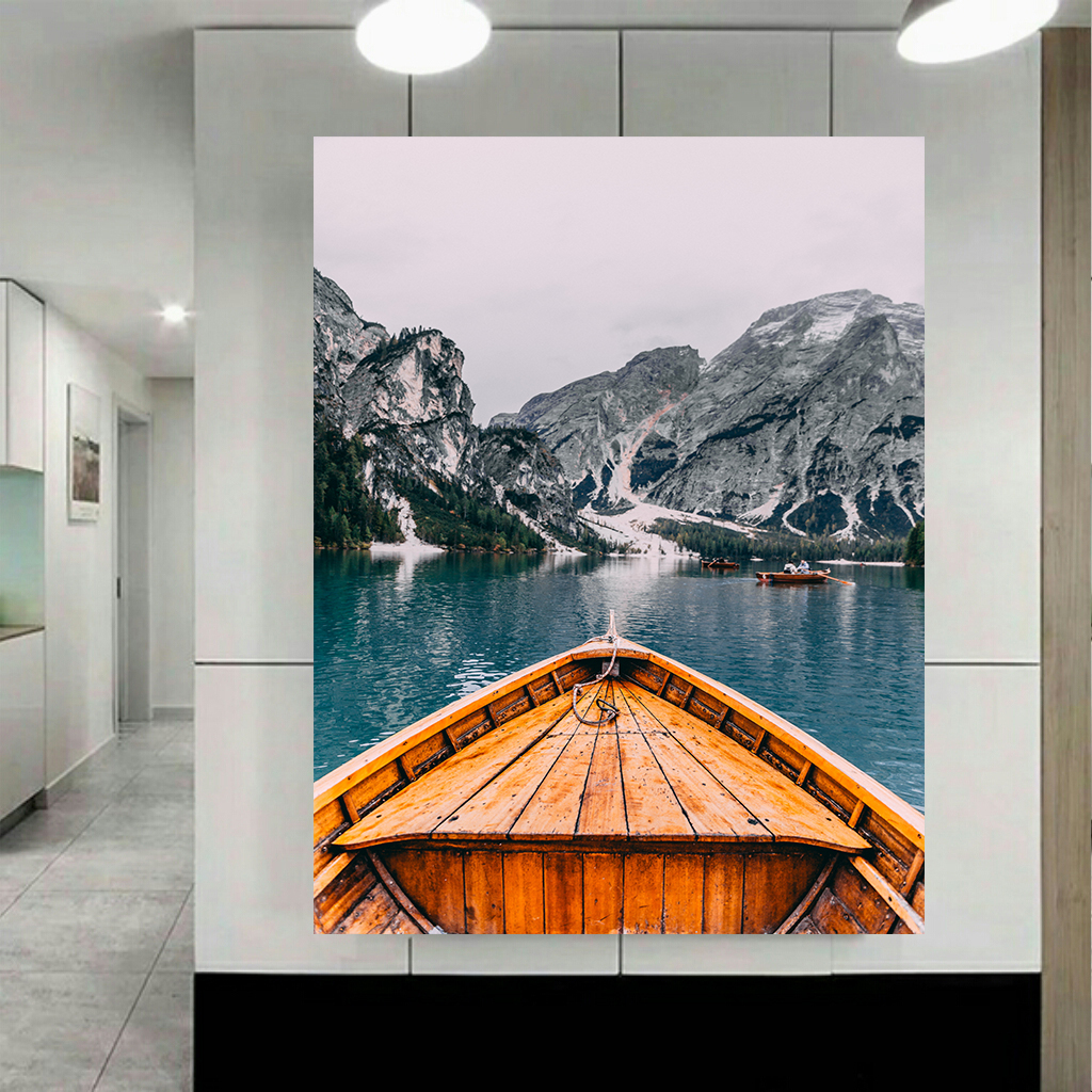 picture پوستر طرح قایق مدل نمای کوهستان و دریاچه کد AR21450