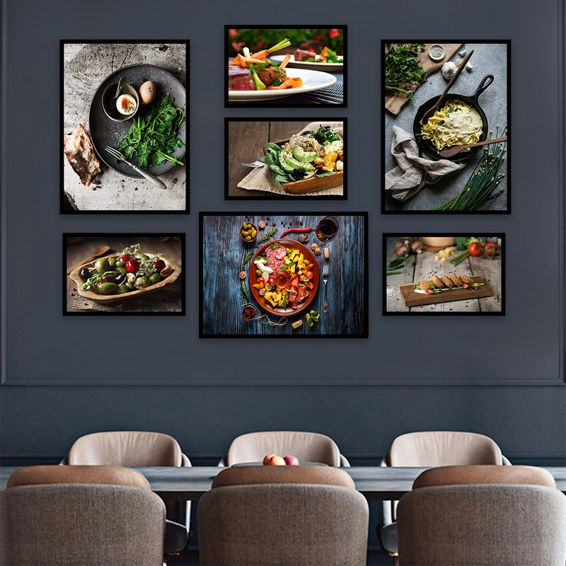 picture تابلو بکلیت طرح رستوران و کافه  مدل شاین اکلیلی B-899 مجموعه 7 عددی