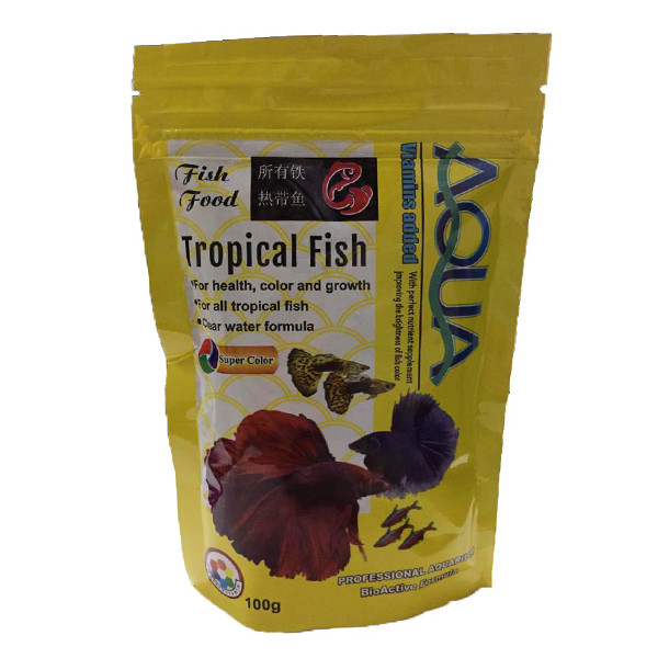 picture غذای ماهی آکوا مدل tropical fishوزن 100 گرم