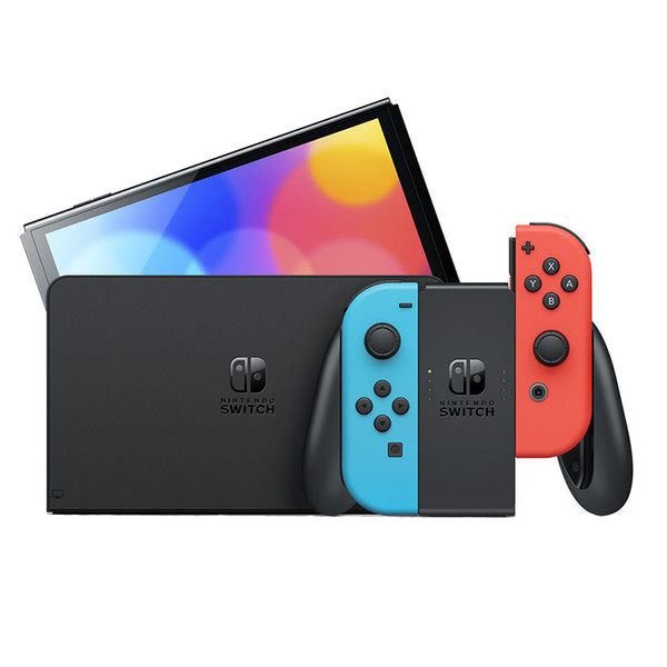 picture کنسول بازی نینتندو مدل Switch OLED Neon Blue and Neon Red Joy-Con