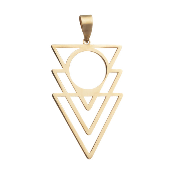 picture آویز گردنبند طلا 18 عیار زنانه قیراط طرح مثلث کد GH4346