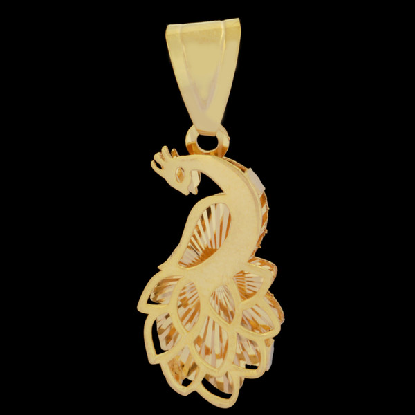 picture آویز گردنبند طلا 18 عیار زنانه طلای مستجابی مدل طاووس کد72
