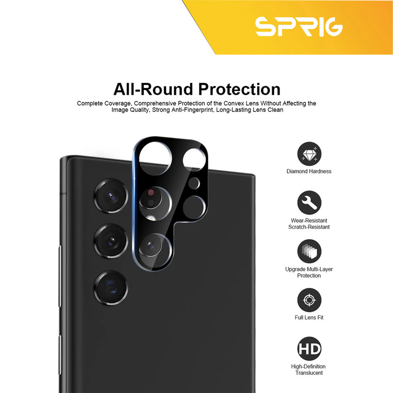 picture محافظ لنز دوربین اسپریگ مدل 3D-SPNNP مناسب برای گوشی موبایل سامسونگ Galaxy S22 Ultra به همراه محافظ صفحه نمایش و محافظ پشت گوشی