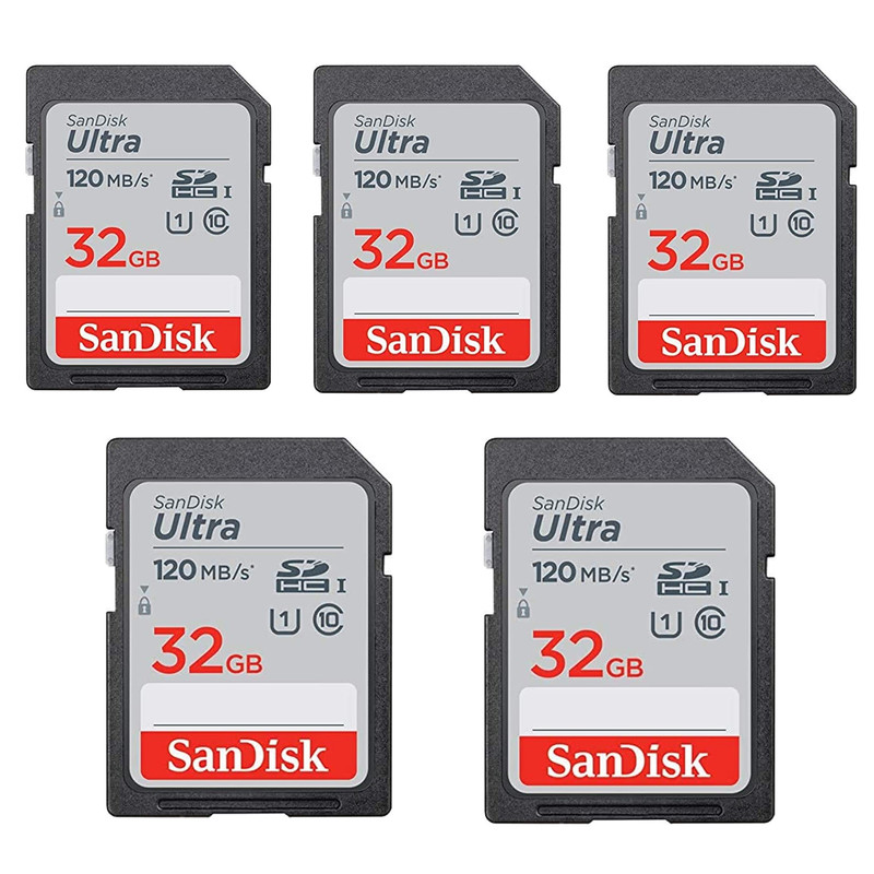 picture کارت حافظه SDHC سن دیسک مدل Ultra کلاس 10 استاندارد UHS-I U1 سرعت 120MBps ظرفیت 32 گیگابایت بسته 5عددی 