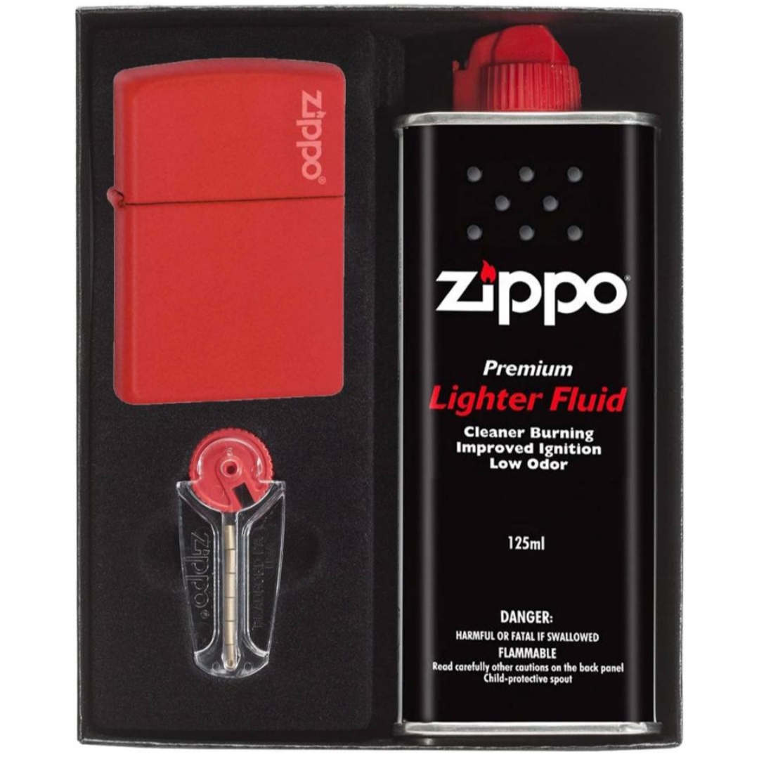 picture ست هدیه فندک زیپو مدل  Red Matte with Zippo Logo کد 235