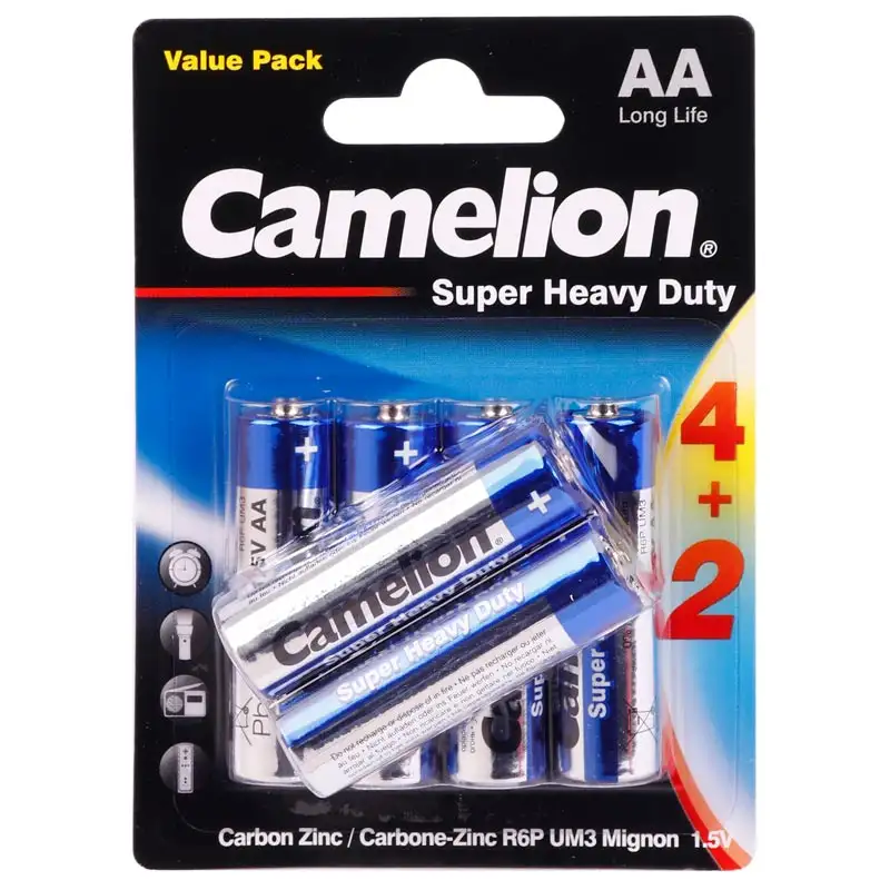 picture پک ۲+۴ باتری قلمی Camelion Super Heavy Duty 1.5V AA