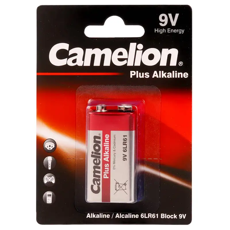 picture باتری کتابی آلکالاین Camelion Plus Alkaline 9V