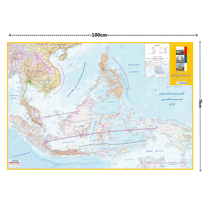picture نقشه انتشارات گیتاشناسی نوین مدل راههای جنوب شرقی آسیا کد 468