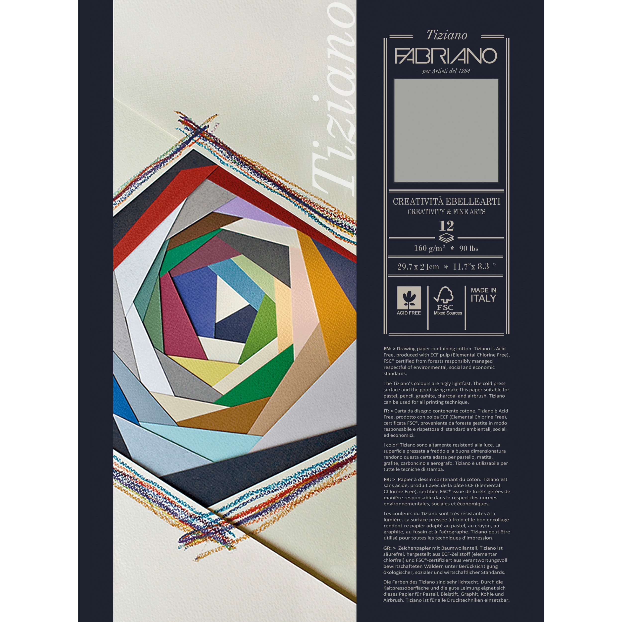 picture مقوا پاستل فابریانو مدل Tiziano 160gsm کد 28 سایز 40 × 30 سانتی متر بسته 12 عددی